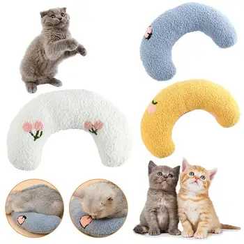 Pernuta Pentru Pisici Moda Neck Protector Adânc SleepU-Perna In Forma De Catelus Pisoi Perna Semiluna Perna Cat Jucării