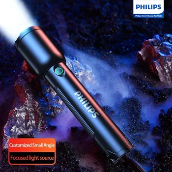 Philips 2024 Noua Lanternă Portabilă Reîncărcabilă 4 Moduri Multifuntion Portabil Luminoase Lanterne De Camping Auto-Apărare