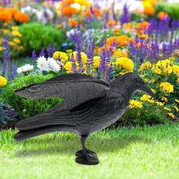Plastic Negru Cioara de Vânătoare de Grădină Durabile s-au înghesuit Greu Momeală Raven Halloween Propunerii pentru Fotografiere Casa Curte Teren Decor
