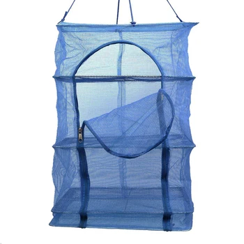 Pliabil 4 Straturi de Uscare Net de Pește Net uscător de haine Agățat de Legume Feluri de mâncare de Pește Uscător de Net 35 X 35 X 65cm PE Umeraș Pește Net