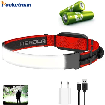 Pocketman Faruri LED USB Reîncărcabilă Faruri Impermeabil Ușor Capul Lampa pentru Camping, Drumeții, Pescuit, Vânătoare
