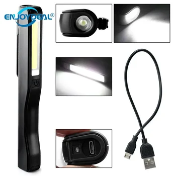 Portabil COB LED Lanterna Magnetica Lumina de Lucru Reîncărcabilă 180 de grade Sta Agățat USB Lampa Lanterna Pentru Camping de vânătoare de Noapte
