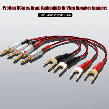 Preffair de Înaltă Calitate Audio HiFi Speaker Jumper 6 Nuclee Bi-Wire Cabluri 15cm Amplificator Pod de Cabluri