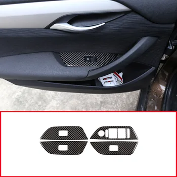 RHD si LHD Fibra de Carbon Geamul Mașinii Ridicați Butonul Cadru Garnitura Pentru BMW X1 E84 2011-2015 Atât Dreapta și Stânga de volan 4buc