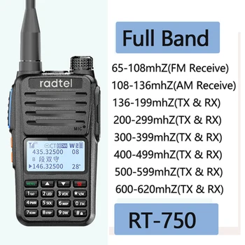 Radtel RT-750 Full Band Sunca HT Radio 136-620Mhz Aer frecvență Primi Sunt FM Portabil Doi-Way Radio UHF VHF de Emisie-Receptie