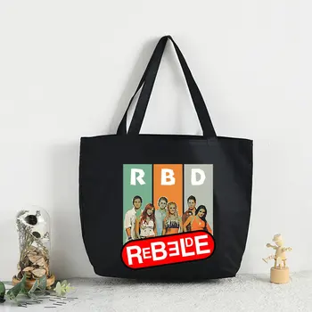 Rebelde RBD Moda Sac de Panza Femei Fete Simple Capacitate de Stocare de Mare Geantă de mână, Umăr Geanta Tote Reutilizabile Student Bookbag