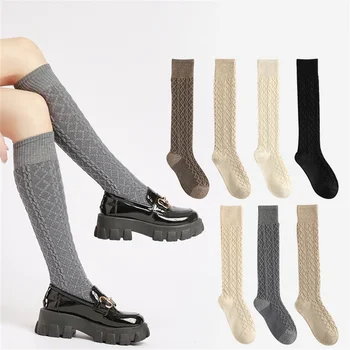 Retro Femei Ciorapi de Înaltă Calitate Japoneză Noua Culoare Solidă Genunchi Șosete pentru Femei coreene Cald Șosete Lungi Casual