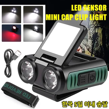 Reîncărcabilă LED Senzor Far MINI Capac Clip Lumină Cu 1200Mah Baterie Built-in Cap Lanterna pentru Camping Lanterna de Pescuit