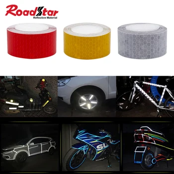 Roadstar 25mmX3m/5m Retro Banda Reflectorizanta pentru Bicicleta Auto Camion Autocolant Roșu Alb Galben Culoare de Siguranță Marca Bandă de Avertizare