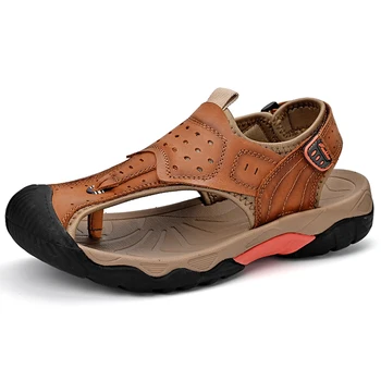 Sandale bărbați din Piele Pantofi pentru Bărbați de Vară 2023 Moda Barbati Moale Sandale Confortabile Adidași de Moda Diapozitive Plus Dimensiune
