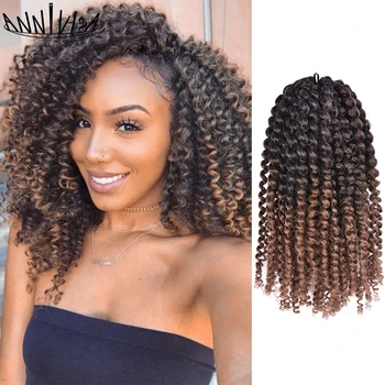 Scurt Marlybob Croșetat Impletituri De Par Afro Pervers Curly Twist Braid Părul Sintetice, Extensii De Par Pentru Femei De Culoare 8-12 Inch