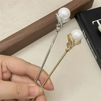 Silver Pearl Ac De Păr De Aur Antic Chinez Stil De Păr Stras Stick De Metal De Păr Bețișoare Coafura Instrument De Proiectare