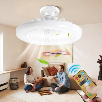 Smart Ventilator de Tavan Ventilatoare cu Lumini de Control de la Distanță Decor Dormitor Lampa Silențioasă Ventilator de Tavan Lumina Plafon