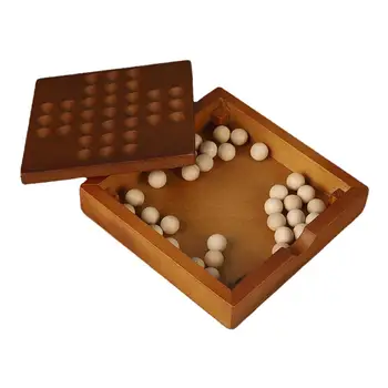 Solitaire Joc de Bord, de Învățământ Joc de Familie, Portabil, cu un Singur Șah Puzzle Peg pentru Adulți