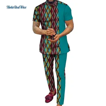 Stoc Marimea 3XL Dashiki Barbati din Africa de Îmbrăcăminte Aplicatiile de Top Tricou și Pantaloni Lungi Seturi WYN1479