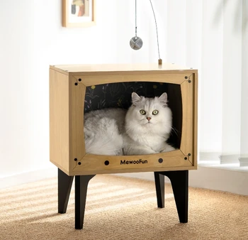 TV Pisica Cuib zgarieturii de Pisica de Bord Integrat Patru Sezoane Universal Semi-Închis Pisica Cuib Adăpost Cat Consumabile
