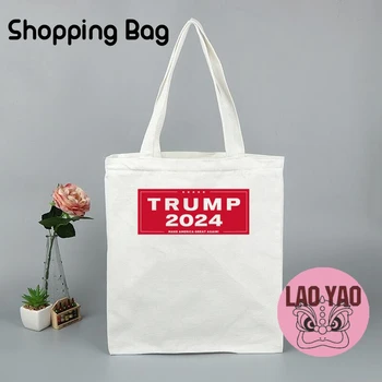 Trump 2024 Alegeri Totebag Geanta Shopper Pungi de Cumpărături pentru Femei Tote Estetice Femeie Transporta Panza Umăr Femei 2024 Trend