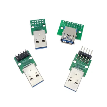 USB 3.0 Masculin Feminin linie de Sudare Test placă Adaptor Conector de Interfață Pentru 9 Îmbinărilor sudate BAIE 2.54 PCB Bord Conectarea Placa