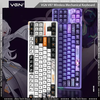 VGN V87 Wireless Tastatură Mecanică Singur/Tri Modul de 87 de Taste Hot Swap Bluetooth 2.4 G PBT Keycap RGB Tastatură Mecanică de Gaming