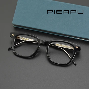 Vintage Gros Acetat Cadru Pătrat retro ochelari de Bărbați Blând Designer de brand Miopie lectură Femeile baza de Prescriptie medicala KUBO ochelari de vedere