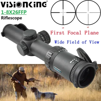 Visionking 1-8x26 FFP Riflescope Mil-dot Iluminat ar15 Mak4 Rază Lungă Optica Vedere .308 .30-06 Câmp Larg de Vedere Obiectiv domeniul de Aplicare