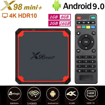 X96 Mini+ Inteligent Android TV BOX Amlogic S905W4 Android 2.4 9.0 G+5G Dual WiFi 4K HD LAN 100M Set Top Box Media Player 1/2GB 8/16GB