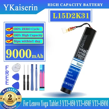 YKaiserin 9000mAh L15D2K31 Baterie pentru Tableta LENOVO YOGA 3-850M Yt3-850F YT3-850 YT3-850M YT3-850L L15C2K31 Batterij