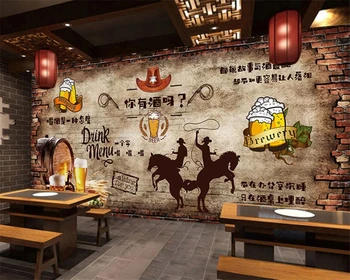 beibehang Personalizate retro modern zid de cărămidă, bar, restaurant fundal decorare tapet papel de parede papier peint