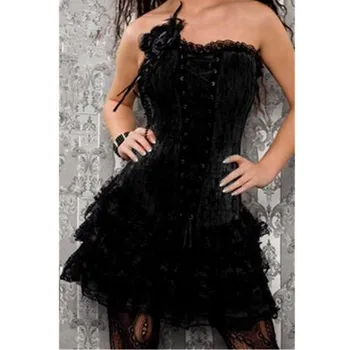 moda rochie corset marimea s,m, l, xl, xxl, corset alb+G-string+fusta+flori, livrare gratuita m1605f