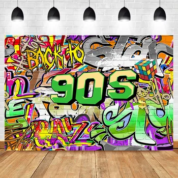Înapoi la ' 90 Fundal Graffiti Hip Pop 90 de Fundal Petrecere de Ziua Banner Decorare Consumabile Fundaluri de Fotografie, elemente de Recuzită