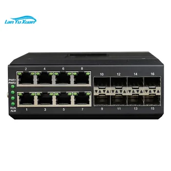 Șină Din 8 Porturi Gigabit Ethernet 8 SFP Gigabit Managed Industriale Comutator de Rețea